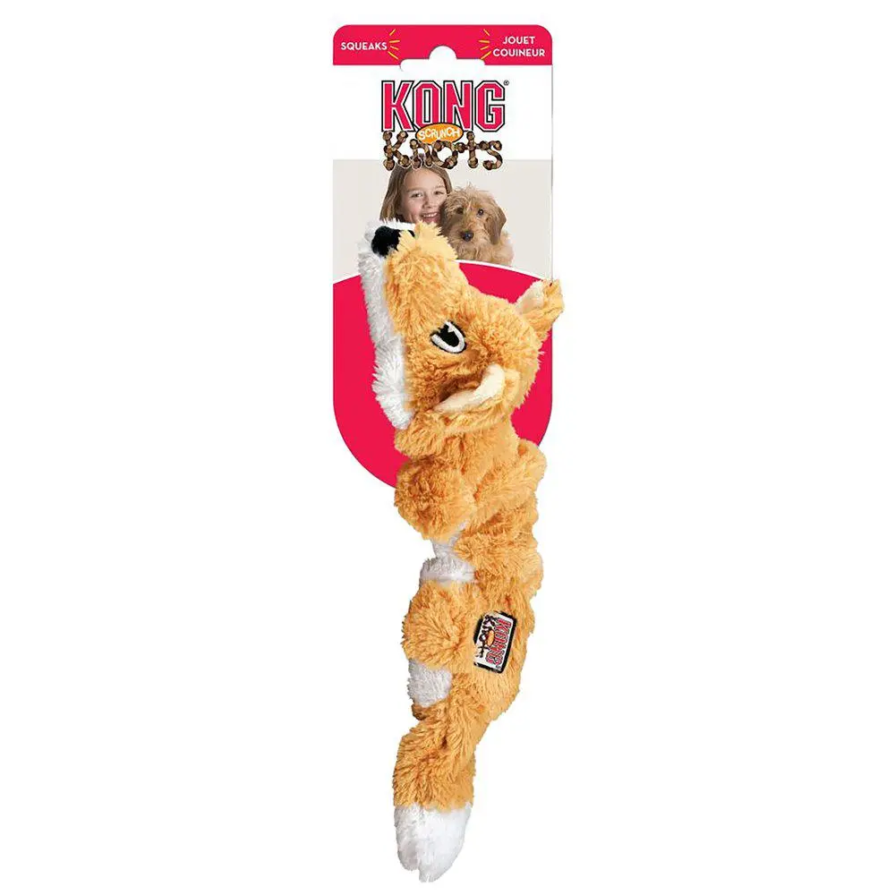 KONG Scrunch Knots Fox S/M - ræv hundelegetøj med reb